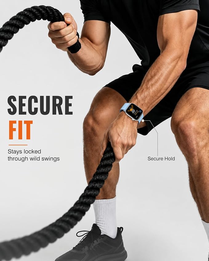 Magnetic Silicone Sport Band for Apple Watch 42mm 46mm 49mm 38mm 40mm 41mm 44mm 45mm Men Women, Patented Auto Lock Breathable Soft Loop for iWatch Ultra SE Series 11 10 9 8 7 6 5 4 3 2 1 All Day Comfort