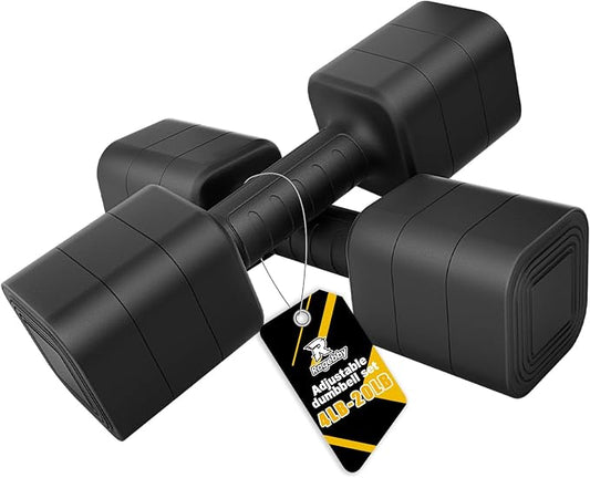 Ragebby Adjustable Dumbbell Set of 2, Weights for Men and Women at Home | Anti-slip Handle, Weights Dumbbells Set, 2lb/3lb/5lb/10lb/15lb/20lb for Pilates, Yoga, Strength Training