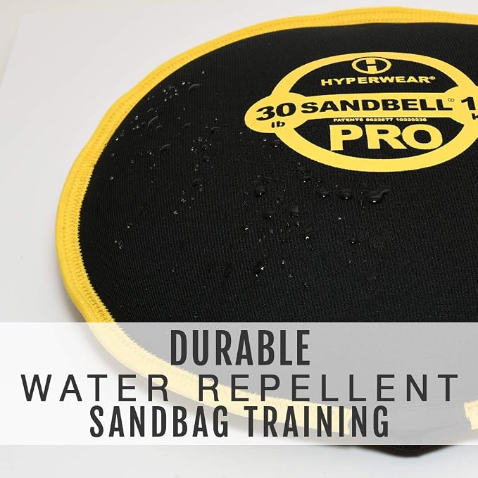 Hyperwear SandBell PRO Sandbag for Working Out - Heavy-Duty Pre-Filled Neoprene Weight with Clean USA Sand & Kettlebell Alternative for Slams, HIIT & Strength - Textured Grip, No-Leak (6-70 lb)