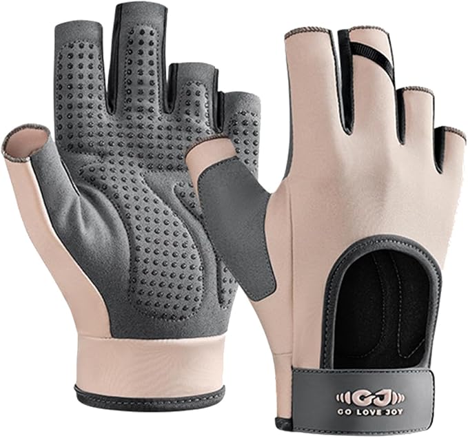 SUJAYU Workout Gloves for Women & Men, Anti-Slip Fingerless Gloves for Weightlifting, Mens Workout Gloves Gym Gloves Fitness Gloves