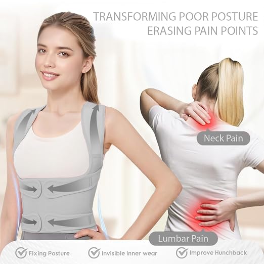 Posture Corrector for Women/Men Adjustable Full Back Brace Support | Upper & Lower Back for slouching,breathable&Lightweight,Back Pain Relief,Shoulder Straightener