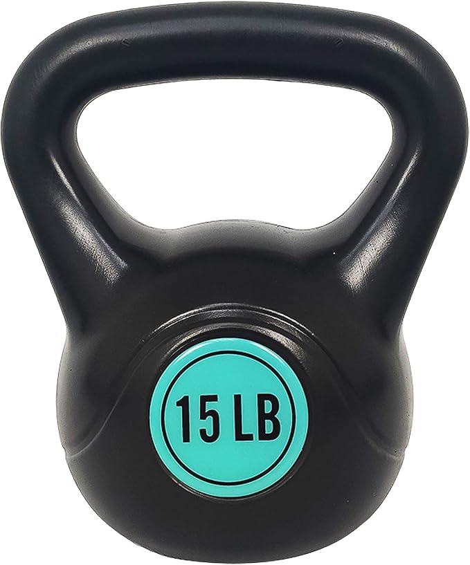 BalanceFrom Vinyl Kettlebell Set, 30/45/50/75 Pound Options – Cement-Filled Strength Training Weights with Ergonomic Grip and Color Coding for Full Body Fitness at Home or Gym