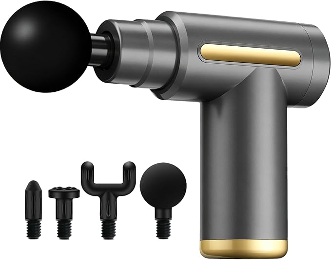 Massage Gun, Electric Massager, Suitable for Whole Body to Relieve Fatigue, Replaceable Massage Head Impact Massager, The Best Choice for Gift Giving (Gray-720)