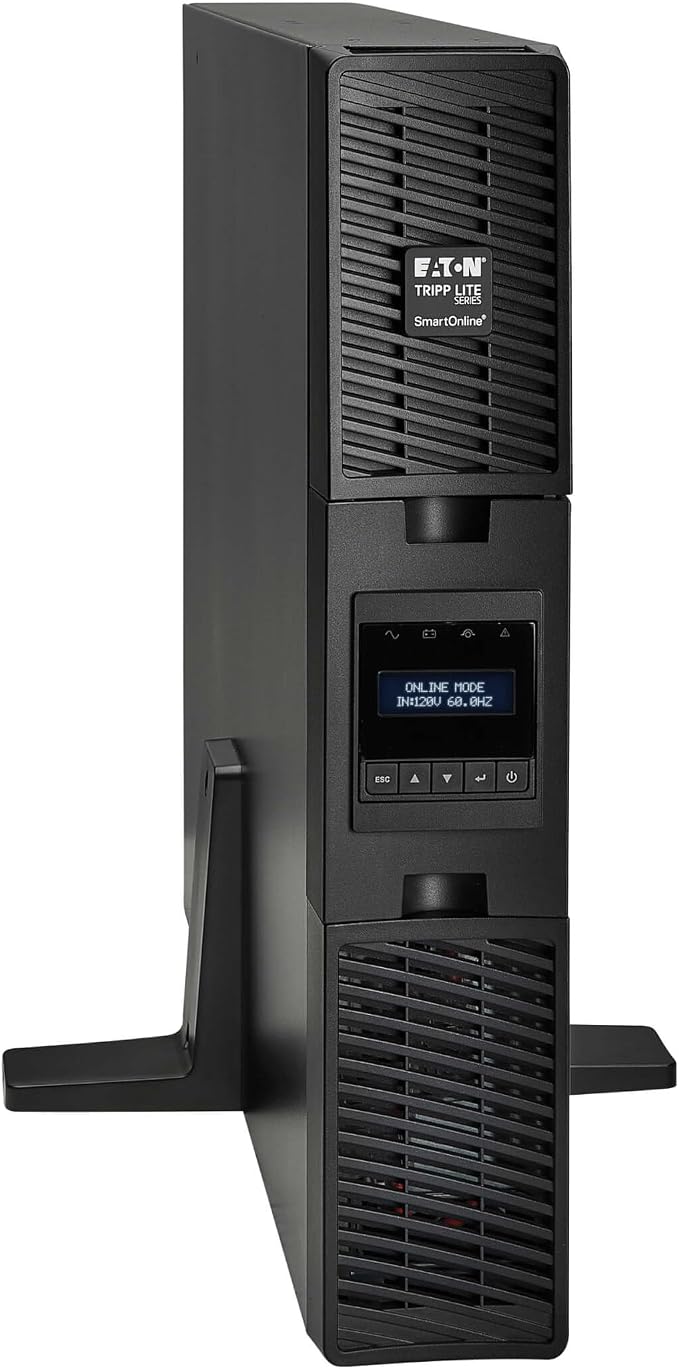 Eaton Tripp Lite Series SmartOnline 2000VA UPS, Pure Sine Wave Double-Conversion, 1800W, 2U Rack/Tower, Extended Run, Network Card Included, LCD, 2 Year Warranty & $250,000 Insurance (SU2200RTXLCDN)