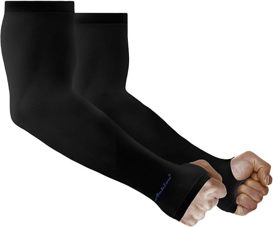 Achiou Arm Sleeves for Men Women, Sun Sleeves UV Protection Cooling Sports | Compression,Tattoo Sleeve Cover, Thumb Hole Design,Tattoo Cover Up, UPF 50+, Versatile Use for Basketball Football Volleyball