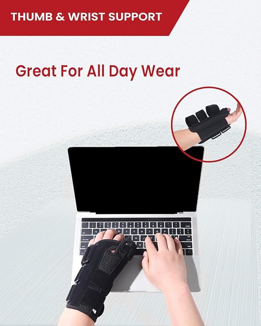 Wrist Brace Thumb Spica Splint for Carpal Tunnel, Left Hand | De Quervain's Tenosynovitis, Tendonitis & Arthritis, Trigger Thumb Support for Men and Women, Large