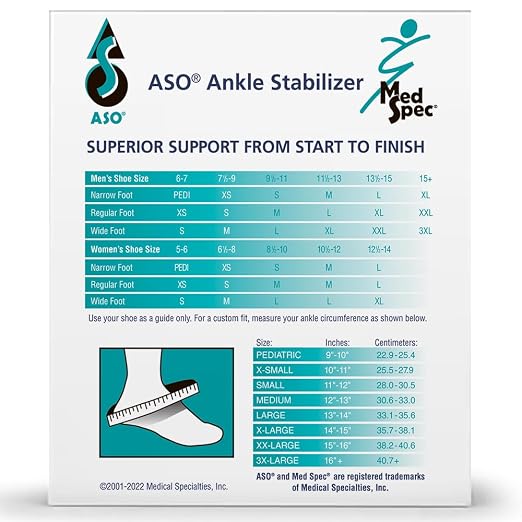 Med Spec ASO Speed Lacer Ankle Stabilizer Brace Sprain Support White XL | Orthopedic Speed Lacing Ankle Brace for Men, Women, Teens, And Kids, Bilateral, Workouts, Everyday Ankle Protection. 223606