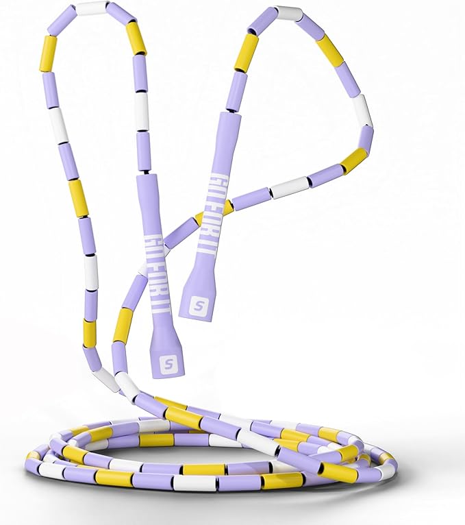 Sportbit Custom-Fit Beaded Jump Rope – Adjustable Length for Kids & Adults, Men & Women – Durable Fitness Rope for Gym & Home