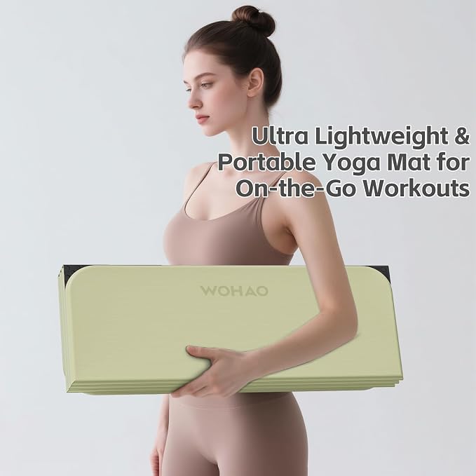 7-Fold Yoga Mat 70"x24" - 1/2 Inch Thick | Folding Exercise Mat, Compact Non-Slip TPE Mat, For Travel, Storage, Yoga & Home Gym, Lightweight & Portable