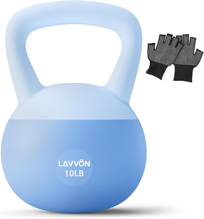 Soft Kettlebell - Cushioned Impact-Resistant Base and Anti-Slip | Kettle bell Anti-Slip Grip Weight for Home Workouts, Safe Strength Training Kettlebells Sets for Women& Men - Non-Slip Gloves
