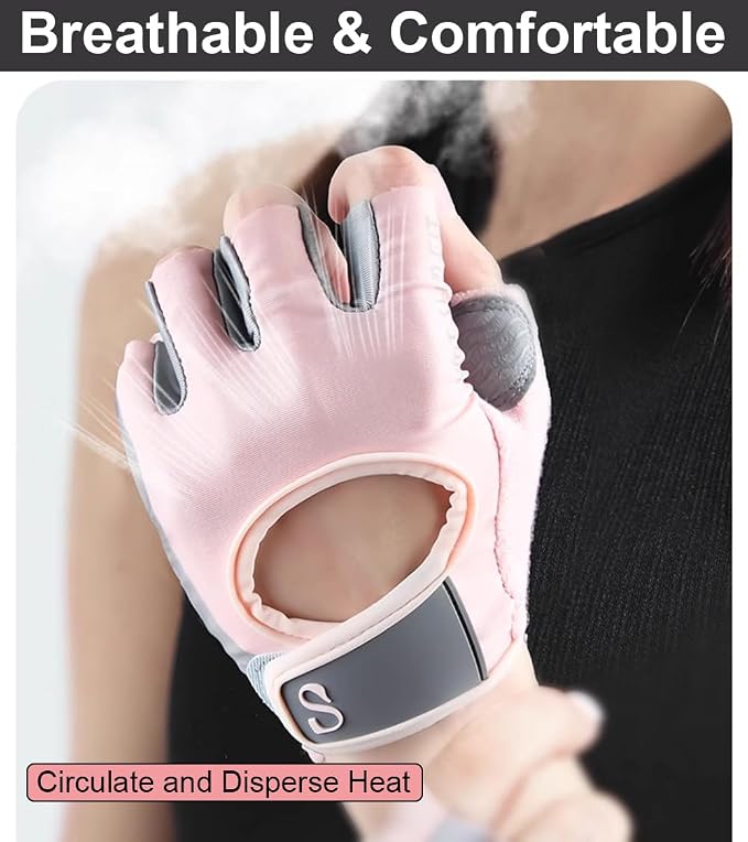 SUJAYU Gym Gloves Workout Gloves Women, Anti-Slip Breathable Gym Essentials Women for Weightlifting Cycling Training, Guantes para Gym Mujer