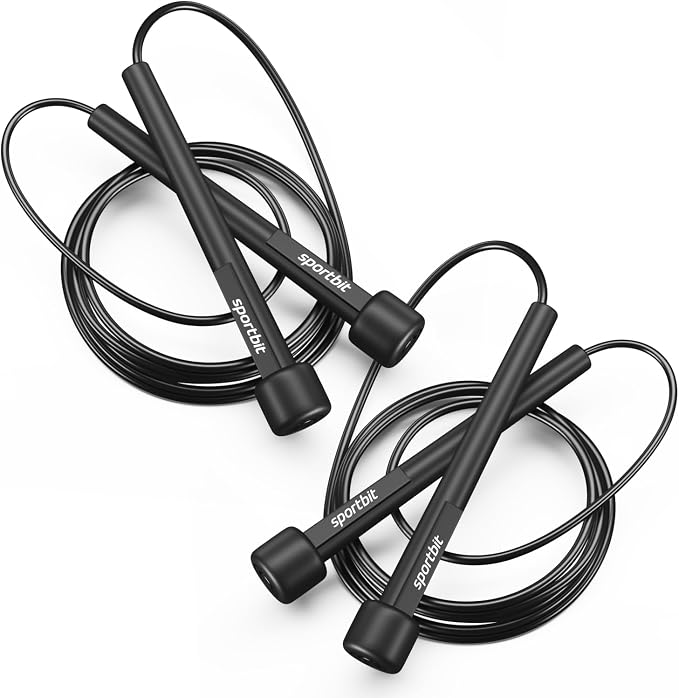 SPORTBIT Adjustable Jump Rope for Fitness and Exercise | Fitness and Exercise, Cardio, Boxing, and Weight Loss, Speed Rope, Men & Women