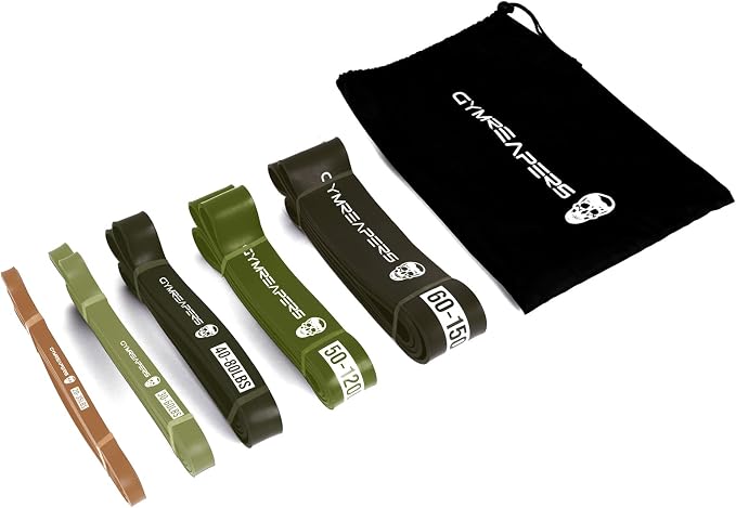 Gymreapers Resistance Bands for Working Out – Elastic Pull Up Exercise Assistance Bands Set for Powerlifting, Stretching, WOD, Strength Training – for Men & Women