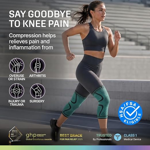 Modvel 2 Pack Knee Brace for Women - Knee Support for Walking, Knee Compression Sleeves for Pain Relief, Knee Sleeves for Women, Knee Brace for Sports, Workouts & Arthritis