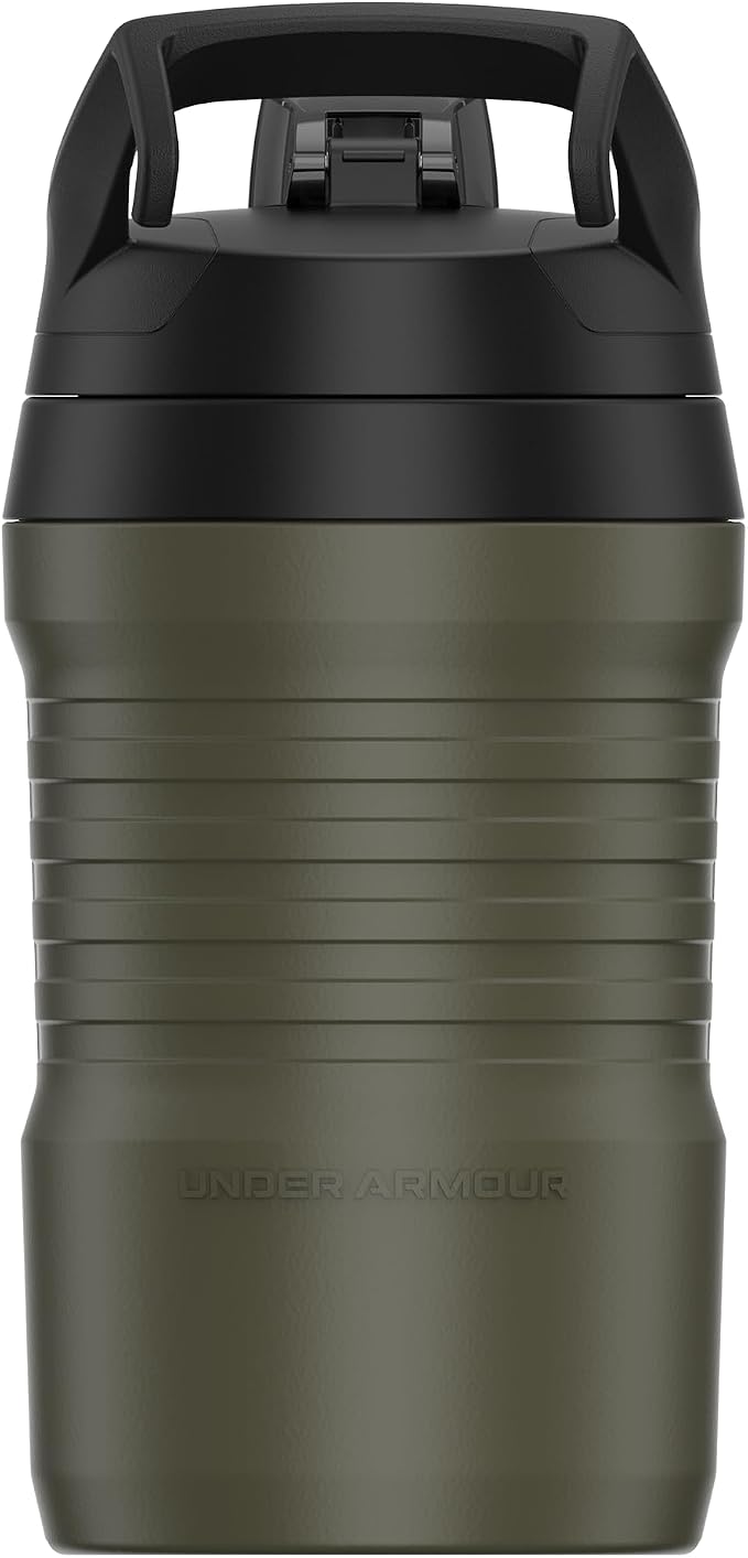Under Armour 32 oz Insulated Water Bottles - Sports Water Jug with Fence Hook, Leak Resistant for Baseball, Football & More, 32 oz Insulated, Marine OD Green
