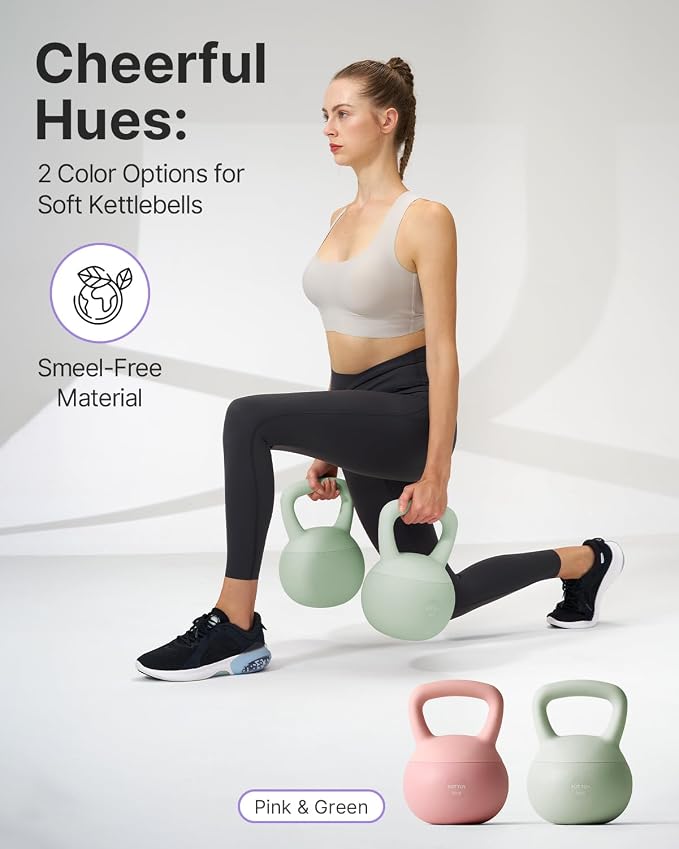 YOTTOY Soft Kettlebell,Kettlebell Anti-Slip Grip Weight for Home Workouts, Kettlebells Set Strength and Safety Guaranteed