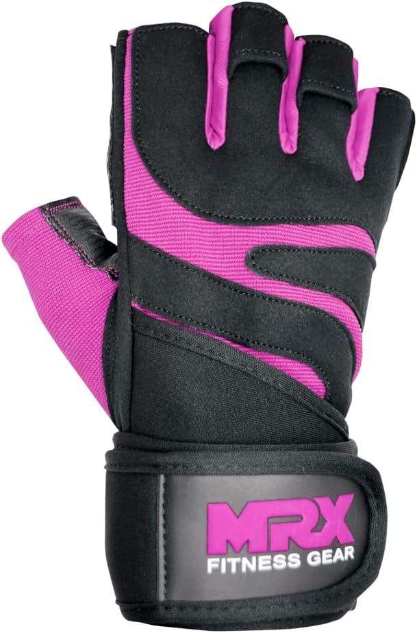 MRX Weightlifting Gloves for Men Workout Gloves Mens Wrist Support Lifting Gloves Male Gym Gloves | Workout Gym Accessories for Men Weight Lifting Fingerless Gym Exercise for Powerlifting