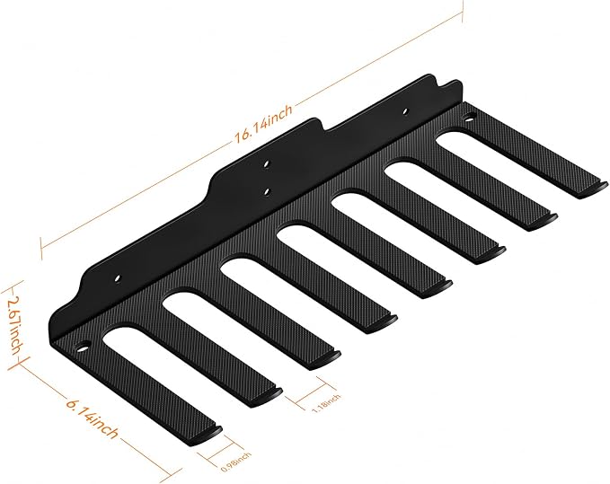 JNIHEEP Olympic Barbell Hanger,Garage Gym Bar Wall Rack,Vertical Barbell Mount Rack,Black Powder Coated,Space Saving Commercial or Home Gym Accessory,Holds Under 33mm Bar Size