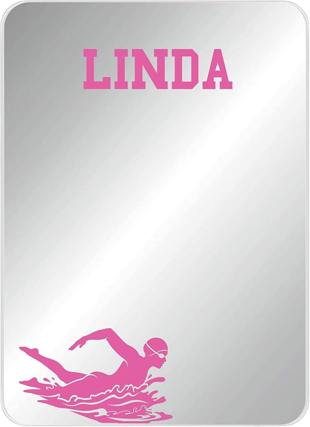 Personalized Sports Player Fan Team Club Locker Mirror Magnet – Back to School Decor, Colorful Magnetic Organizer Accessory for Gym, Home, Office & Refrigerator (Swimming Female Swimmer)