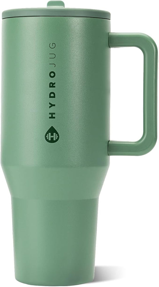 HydroJug Traveler 40oz, Insulated Tumbler with Handle & Straw, Sage