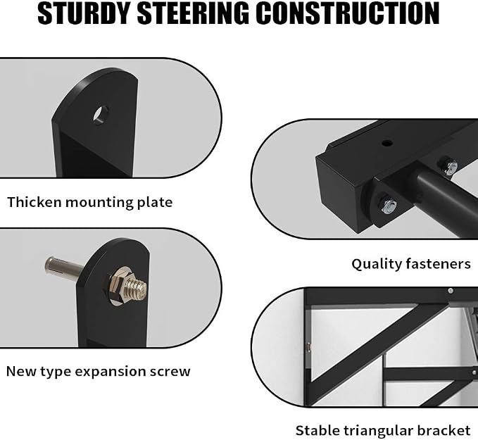 Wall Mount Pull Up Bar Wall Mounted Body Press Pull Up Bar Gym Chin-Up for Upper Body Workout