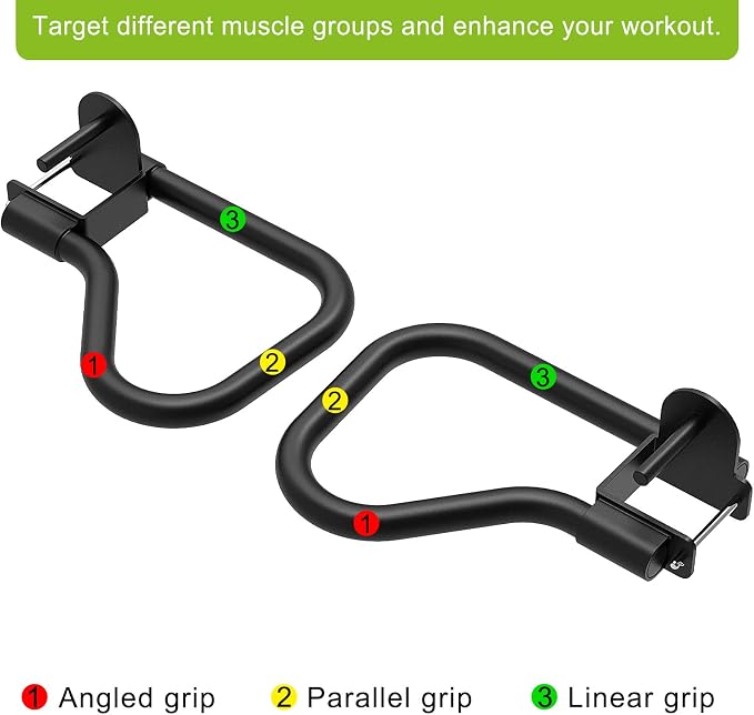 SELEWARE Dip Bar Attachment for Power Rack, 2 x 2 Tube, Multi Grip Handle | Fully Welded Steel Design, Stable Support for Dips, Pull Ups and Strength Training, Ideal for Home Gym Workouts