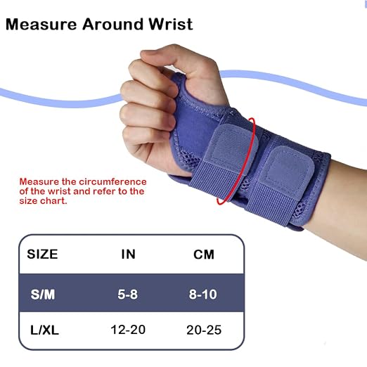 NuCamper Wrist Brace for Carpal Tunnel Night Wrist Support Right Hand Navy | Wrist Splint for Men Women, Tendonitis Arthritis Pain Relief,Adjustable Compression Hand Braces, Sleeping, Office Work Typing