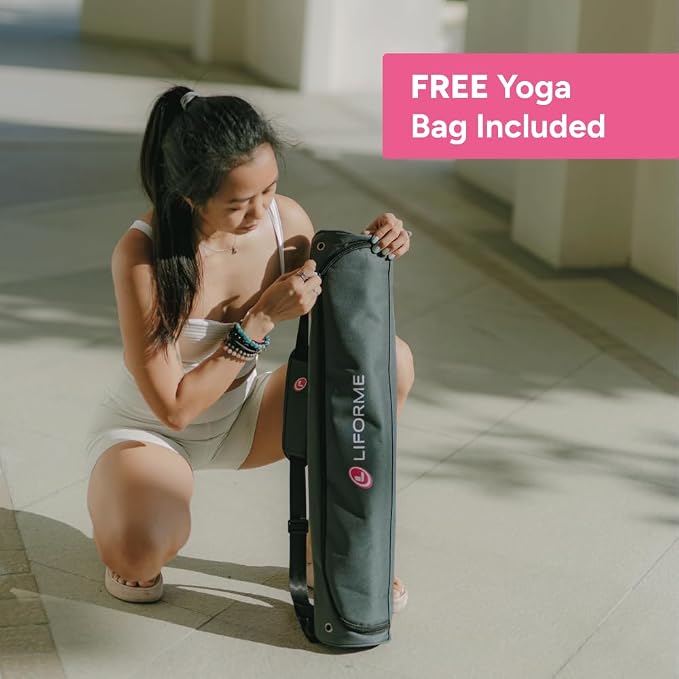Liforme Zodiac Yoga Mat - Patented Alignment Design, Advanced Non-Slip Grip | Eco-friendly, Non-Toxic, Sweat-Resistant, long, wide, 4.2mm thick mat for comfort, recommended for Hot Yoga, Free Yoga Bag