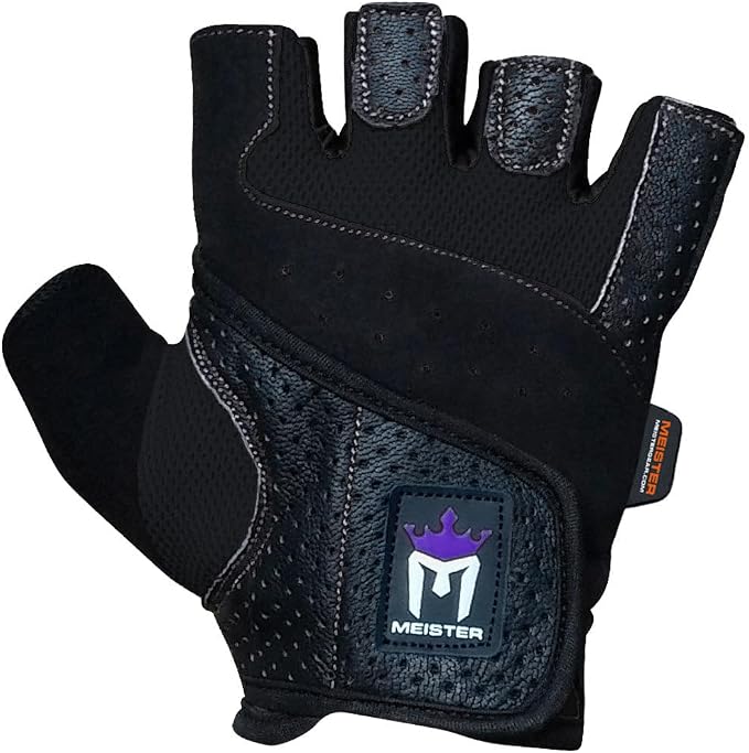 Meister Women's Fit Grip Weight Lifting Gloves w/Washable Amara Leather | Breathable no-slip palm padding for strength training, dumbbells, barbells, kettlebells and cross-training