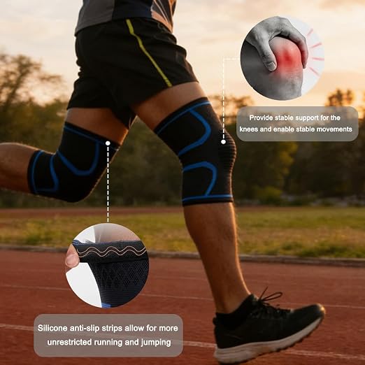 Knee Brace for Women & Men - Knee SupportSleeve for Running (Dark Blue)