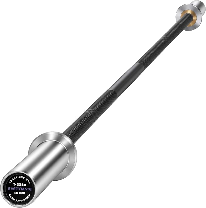EVERYMATE 5LB Mini Barbell Bar Beginner Women Kid Barbell Total Body Workout Weighted Bar,for Strength Training, for Youth Children New Weightlifting