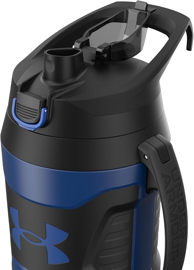 Under Armour Insulated Water Bottle with Handle & Fence Hook, Half Gallon Sports Water Jug, Leak-Resistant & BPA-Free for Baseball, Football & Gym - Royal/Black, 64oz