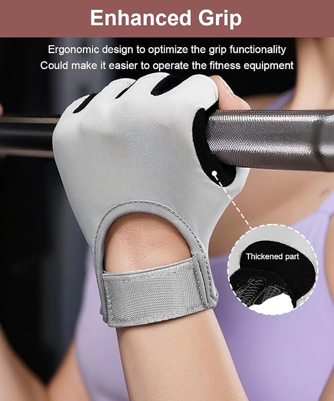 SUJAYU Gym Gloves for Women Men Workout Gloves Women Men, Anti-Slip Breathable Gym Essentials Women for Weightlifting Cycling Training, Guantes para Gym Mujer