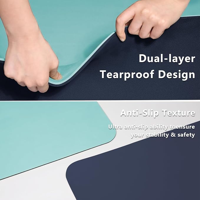 Wide Yoga Mat-80cm Extra Thick 1/3'' Fitness Exercise Mat Carry Strap