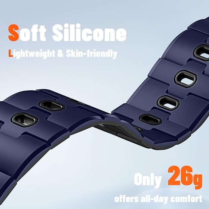 Bandletic Magnetic Silicone Watchband Compatible with All Apple Watch | Strong Magnet Sport Strap for iWatch Ultra 49mm Series 11-1 SE 46mm 45mm 44mm 42mm 41mm 40mm 38mm, Ideal for Men Women
