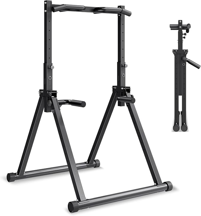 VEVOR Pull Up Bar, 330LBS Capacity Portable Pullup Bar Station, Pullup Bars Free Standing with Triangular Structure & Heavy-Duty Steel Tube, 9 Level Height Adjustment Gravity Fitness for Arms, Back