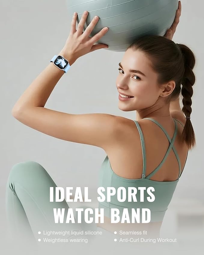 Magnetic Silicone Sport Band for Apple Watch 42mm 46mm 49mm 38mm 40mm 41mm 44mm 45mm Men Women, Patented Auto Lock Breathable Soft Loop for iWatch Ultra SE Series 11 10 9 8 7 6 5 4 3 2 1 All Day Comfort