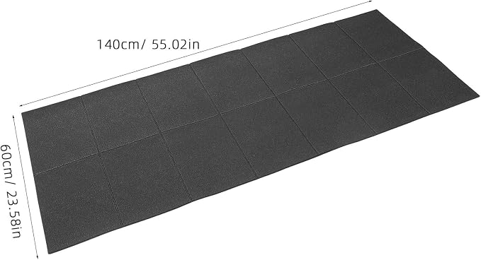 SHERCHPRY Folding Treadmill Mat with Non-Slip PVC Surface and Impact Reduction, Equipment Protection Mat for Treadmills and Stationary Bikes in Home Gym