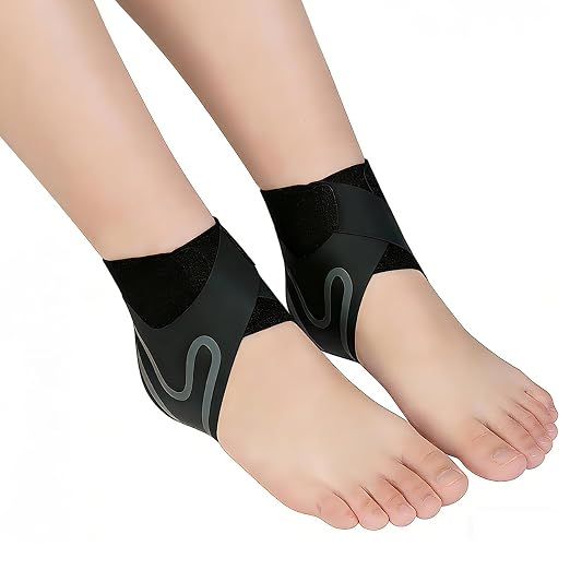 Lescenry Adjustable Ankle Brace for Men & Women (2-Pack, Medium) - Breathable & Lightweight Compression Sleeve with Arch Support for Athletic Ankle Stability, Sprain Recovery & All-Day Comfort