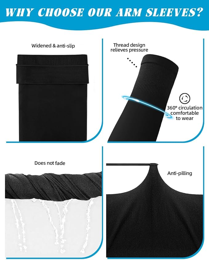 BHYTAKI Cooling Compression Arm Sleeves for Men Women,UPF50 UV Sun Protection Sleeves for Work Sport Tattoo Cover Up