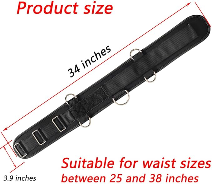 LOOEEL Fitness Resistance Belt Multi Functional Fitness Belt with 5 Rings for Weight Training and Resistance Training of Load Carrying Pull Up Belt Squat