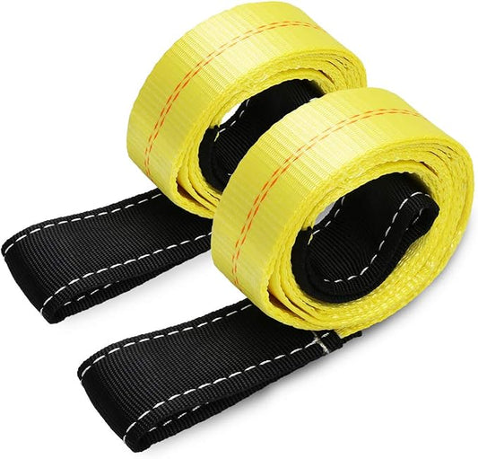 Trekassy 2 Pack 6' x 2" Lifting Sling Straps, 6ft Lifting Straps with 9,400 lbs Basket Rated Capacity, Heavy Duty Nylon Tree Saver Recovery Strap Web