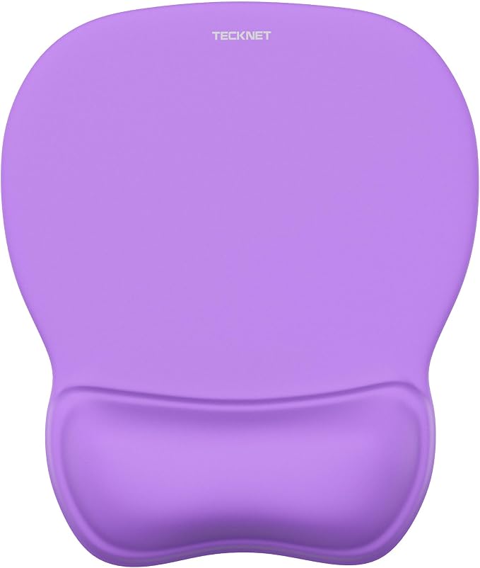 TECKNET Gel Ergonomic Mouse Pad with Wrist Rest, Non-Slip PU Base, Purple | Comfortable Gel Cushion, Pain Relief, Smooth and Waterproof Surface, Mouse Pad with Wrist Rest for Office, Gaming and Study