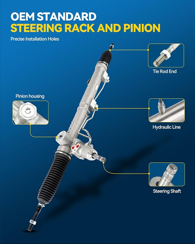PHILTOP Power Steering Rack and Pinion Compatible with Toyota 4Runner 2003-2009 All Models, Lexus GX470 2003-2009 All Models, Hydraulic Rack and Pinion Replace 26-2624