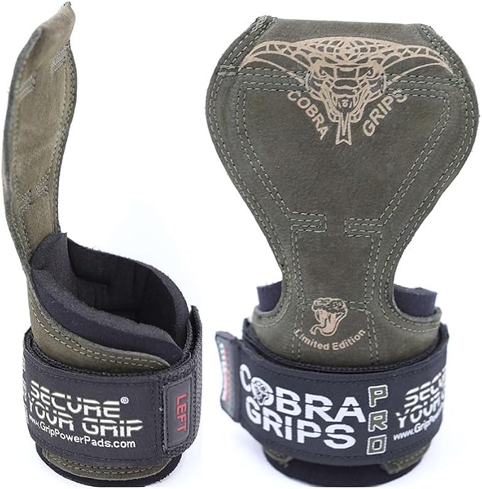 Cobra Grips Weight Lifting Gloves with Adjustable Neoprene Padded Wrist Wraps - Heavy Duty Alternative to Power Lifting Hooks for Deadlifts