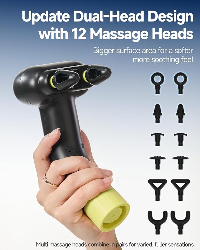 3-in-1 Detachable Massage Gun Deep Tissue with Extension Handle | Back and Neck Massager For Pain Relief,Handheld Massager For Shoulder Arm Leg,Reach You Hard Areas,FSA-HSA Eligible,Best Gift