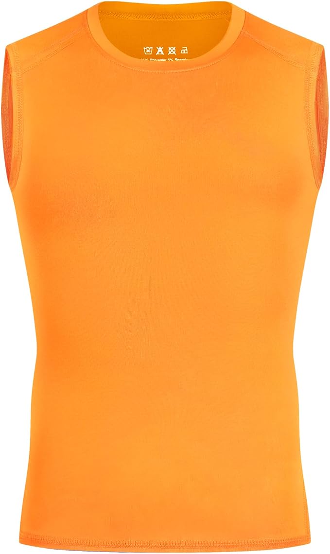 Youth Boys Sleeveless Compression Shirt Basketball Football Undershirt Quick Dry Kids Athletic Tank Tops for Workout