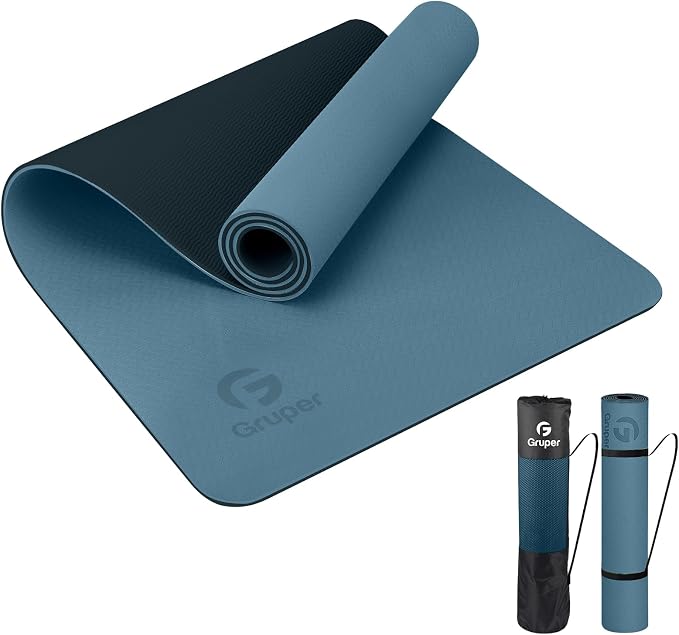 Gruper Yoga Mat Non Slip, Eco Friendly Fitness Exercise Mat with Carrying Strap,Pro Yoga Mats for Women,Workout Mats for Home, Pilates and Floor Exercises