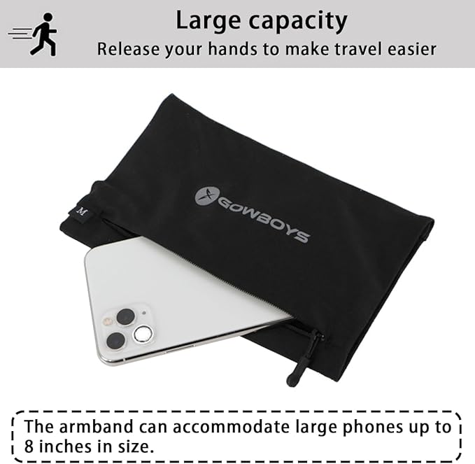 Running Phone Armband for Men Women,Universal Arm Bands for Phones Below 8 Inches,Waterproof Cell Phone Armband for Hiking,Running,Cycling,Climbing(Grey M)
