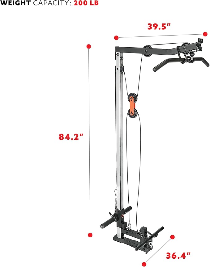 Sunny Health & Fitness Power Zone Strength Rack Power Cage - 1000 LB Weight Capacity, Spotter Bar, Angled Pull-Up Bar, J-Hooks, Resistance Band Pins, Optional LAT Pull Down